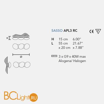 Настенно-потолочный светильник Masiero Sasso APL3 RC - Схема