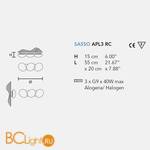 Настенно-потолочный светильник Masiero Sasso APL3 RC - Схема