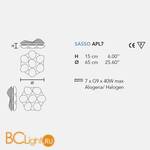 Настенно-потолочный светильник Masiero Sasso APL7 - Схема