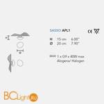 Настенно-потолочный светильник Masiero Sasso APL1 - Схема