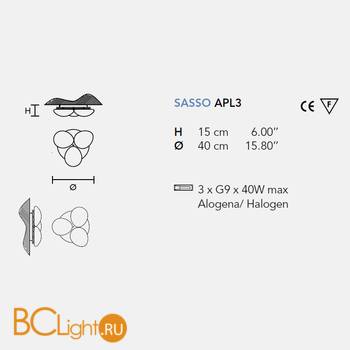 Настенно-потолочный светильник Masiero Sasso APL3 - Схема