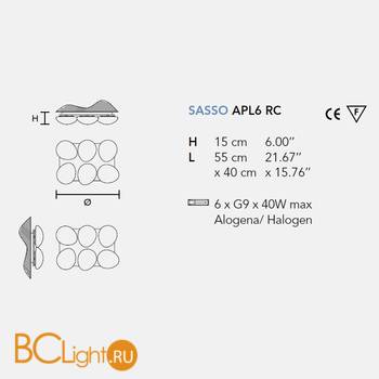 Настенно-потолочный светильник Masiero Sasso APL6 RC - Схема