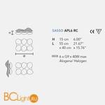 Настенно-потолочный светильник Masiero Sasso APL6 RC - Схема