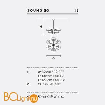 Люстра Masiero SOUND S6 G13 - Схема