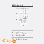 Подвесной светильник Masiero Sound SOUND OR6 G12 STANDARD LIGHTING - Схема