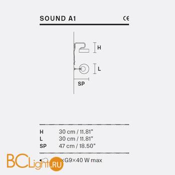 Бра Masiero SOUND A1 G12 STANDARD LIGHTING - Схема