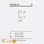 Бра Masiero SOUND A1 G12 STANDARD LIGHTING - Схема