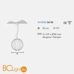 Подвесной светильник Masiero Sphere S4 50 STRETCH / WH - Схема