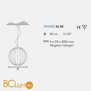 Подвесной светильник Masiero Sphere S6 80 STRETCH / WH - Схема