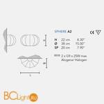 Настенный светильник Masiero Sphere A2 STRETCH / WH - Схема