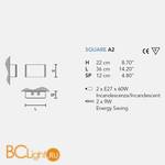 Настенный светильник Masiero Square A2 COT / IV - Схема