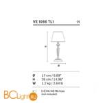 Настольная лампа Masiero Table lamps VE 1086/TL1 G14 SHA/IV - Схема