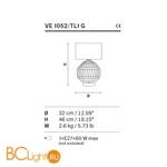 Настольная лампа Masiero VE 1052 TL1 G - Схема