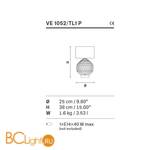 Настольная лампа Masiero VE 1052 TL1 P - Схема