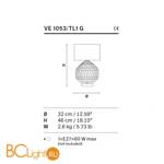 Настольная лампа Masiero VE 1053 TL1 G - Схема