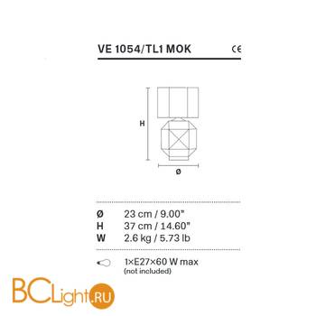 Настольная лампа Masiero VE 1054 TL1 MOK - Схема