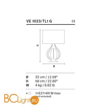 Настольная лампа Masiero VE 1023 TL1 G - Схема