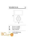 Настольная лампа Masiero VE 1023 TL1 G - Схема