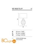 Настольная лампа Masiero VE 1023 TL1 P - Схема