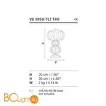 Настольная лампа Masiero VE 1059 TL1 TRS - Схема