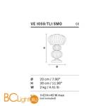 Настольная лампа Masiero Table lamps VE 1059 TL1 SMO - Схема