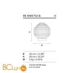 Настольный светильник Masiero VE 1050 TL1 G - Схема