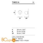 Настенный светильник Masiero Timeo A V98 - Схема