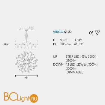 Подвесной светильник Masiero Eclettica Virgo S100 V95 - Схема