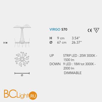Подвесной светильник Masiero Eclettica Virgo S70 V95 - Схема