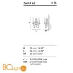 Бра Masiero Zaira A2 G03 CUT CRYSTAL - Схема