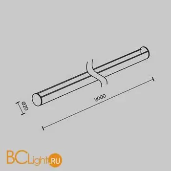 Опорный стержень 3м Parity черный Maytoni Accessories for system Parity TRA130SR-3B - Фото 1