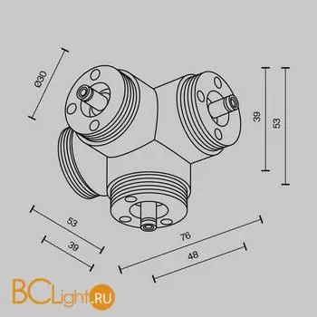 Х-образный вертикальный коннектор без ввода питания Maytoni Accessories for system Shelf CA019L4C-B - Фото 3