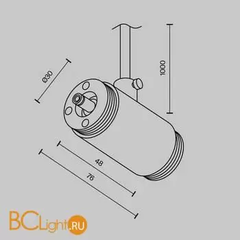 Прямой коннектор с вводом питания Maytoni Accessories for system Shelf CA013IC-P-B - Фото 3