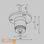 Основание для накладного монтажа с внешней резьбой с вводом питания Maytoni Accessories for system Shelf CA022BO-P-B - Фото 3
