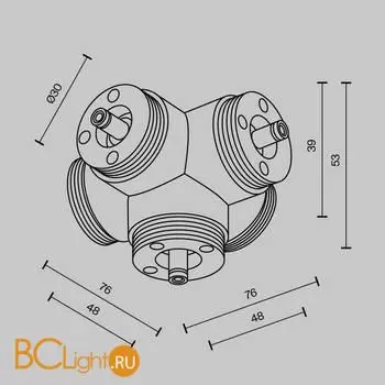 Пятиконечный коннектор для системы Shelf без ввода питания Maytoni Accessories for system CA020L5C-B - Фото 3