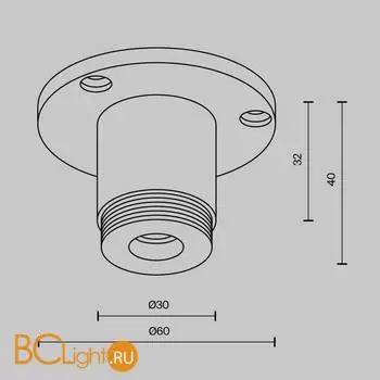 Основание для накладного монтажа системы Shelf с внешней резьбой без ввода питания Maytoni Accessories for system CA022BO-B - Фото 3
