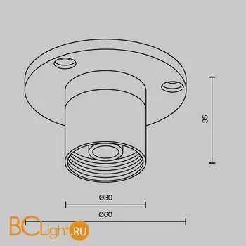 Основание для накладного монтажа системы Shelf с внутренней резьбой без ввода питания Maytoni Accessories for system CA023BI-B - Фото 3