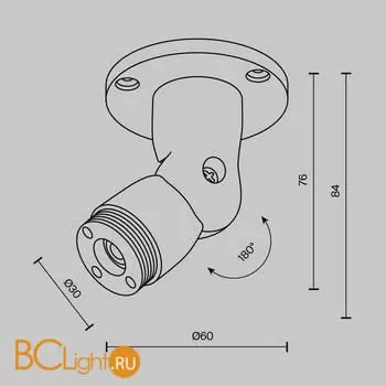 Шарнирное основание для накладного монтажа системы Shelf без ввода питания Maytoni Accessories for system C027CS-B - Фото 3