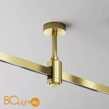 Крепление потолочное Short 78мм с вводом питания Flarity латунь Maytoni Accessories for tracks TRA156C-B1-BS - Фото 0