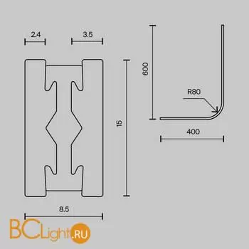 Радиусный коннектор для шинопровода Flarity платина Maytoni Accessories for tracks TRX154-RC80-PT - Фото 3