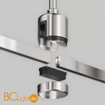 Крепление потолочное Short 138мм с прямым коннектором питания Flarity платина Maytoni Accessories for tracks TRA156C-IPCL1-PT - Фото 2