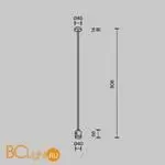 Крепление потолочное Long 760мм с прямым коннектором питания Flarity платина Maytoni Accessories for tracks TRA159C-IPCL1-PT - Фото 3