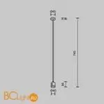 Крепление потолочное Long 700мм с прямым коннектором питания Flarity платина Maytoni Accessories for tracks TRA159C-IPC1-PT - Фото 3