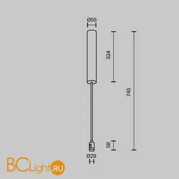 Основание потолочное Long 385мм для блока питания с вводом питания Flarity платина Maytoni Accessories for tracks TRA159C-BB1-PT - Фото 3