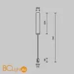 Основание потолочное Long 385мм для блока питания с вводом питания Flarity платина Maytoni Accessories for tracks TRA159C-BB1-PT - Фото 3