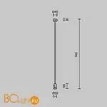 Крепление потолочное Long 700мм с вводом питания Flarity платина Maytoni Accessories for tracks TRA159C-B1-PT - Фото 3