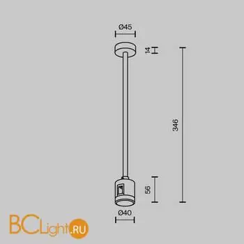 Крепление потолочное Medium 300мм с прямым коннектором питания Flarity платина Maytoni Accessories for tracks TRA158C-IPC1-PT - Фото 3