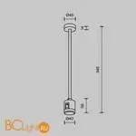 Крепление потолочное Medium 300мм с прямым коннектором питания Flarity платина Maytoni Accessories for tracks TRA158C-IPC1-PT - Фото 3