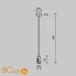 Крепление потолочное Medium 360мм с вводом питания Flarity платина Maytoni Accessories for tracks TRA158C-BL1-PT - Фото 3