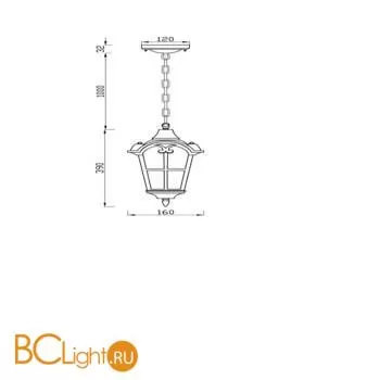 Уличный подвесной светильник Maytoni Albion O413PL-01BZ - Фото 0